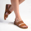 Hush Puppies Zura Leather Strap Sandals - Cognac
