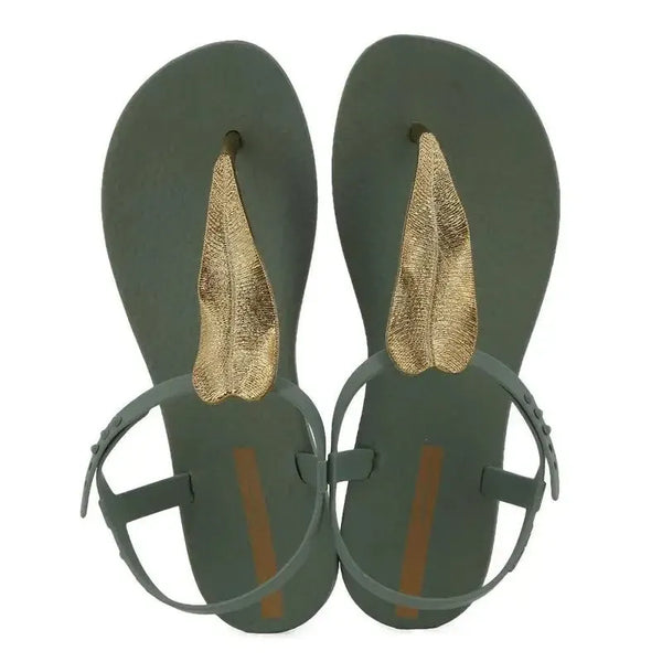 Ipanema Class Floral Slingback Sandal - Green Gold