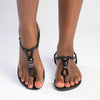 Ipanema Kai Button Trim Thong Sandals - Black-Ipanema-Buy shoes online