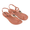 Ipanema Kai Button Trim Thong Sandals - Pink/Bronze-Ipanema-Buy shoes online