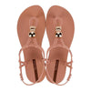 Ipanema Kai Button Trim Thong Sandals - Pink/Bronze-Ipanema-Buy shoes online