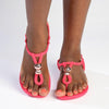 Ipanema Kai Button Trim Thong Sandals - Pink/Bronze-Ipanema-Buy shoes online