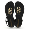 Ipanema Slingback Sandal With Trim - Black/Gold-Ipanema-Buy shoes online