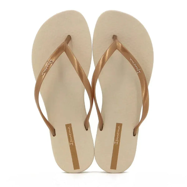 Ipanema Wave Sandals - Beige/Gold Patent