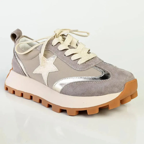 Julz Anika Leather Sneaker - Olive
