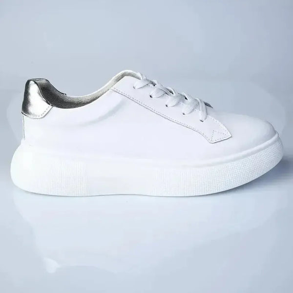 Julz Bayley Leather Platform Sneaker - White