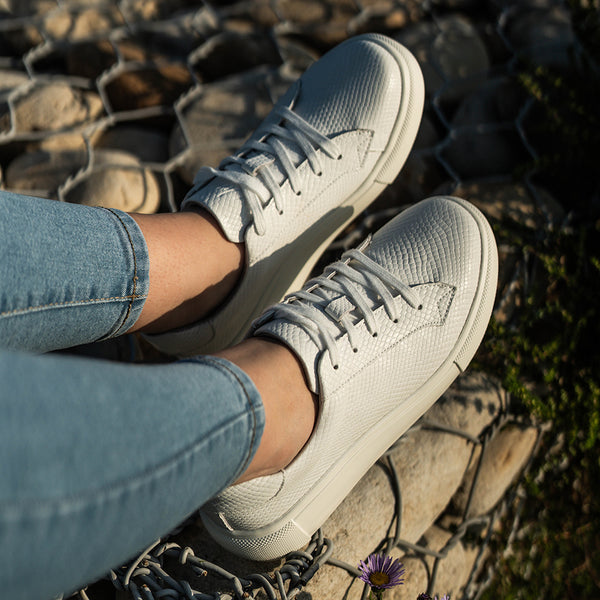 Julz Bayley Leather Sneaker - White Pebble