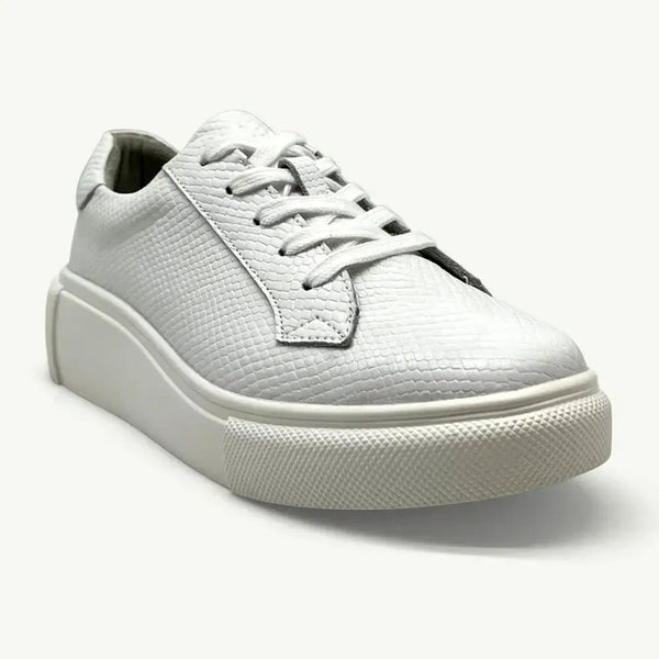 Julz Bayley Leather Sneaker - White Pebble