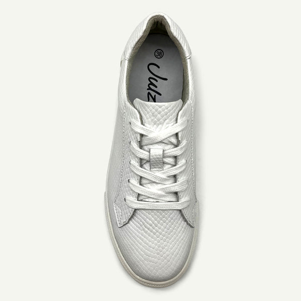 Julz Bayley Leather Sneaker - White Pebble
