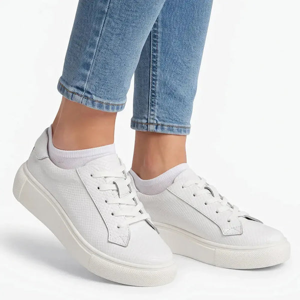 Julz Bayley Leather Sneaker - White Pebble