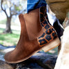 Julz Becky Leather Ankle Boot - Mocha Leopard
