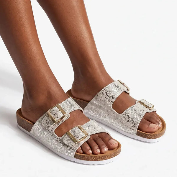 Julz Chicago Leather Sandal - Gold Specs
