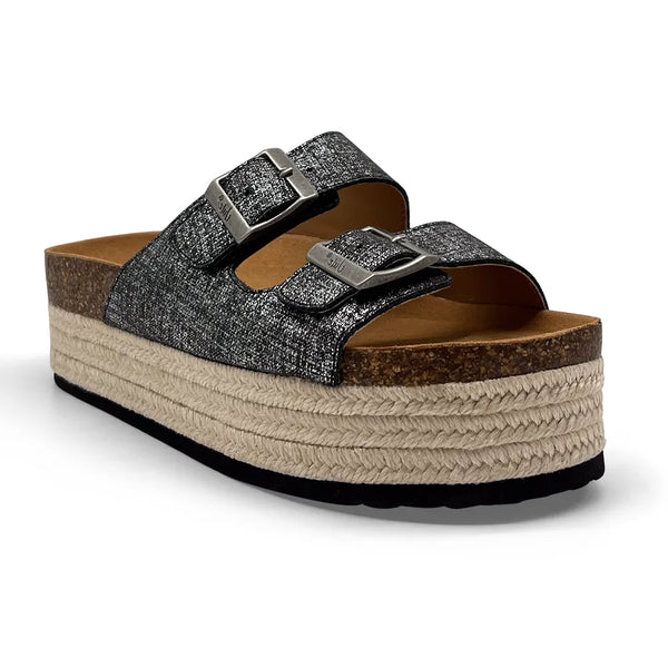 Julz Chicago Leather Sandal - Pewter