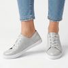 Julz Chloe Leather Sneaker - Soft Grey