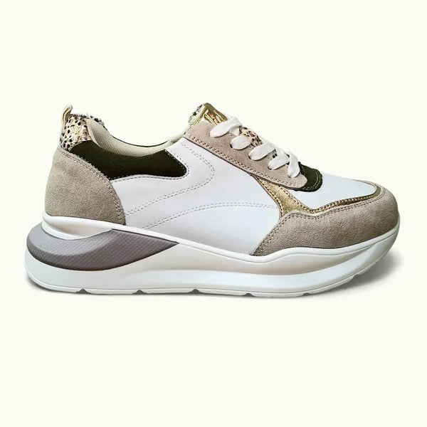 Julz Dara Leather Sneaker - Olive Neutral