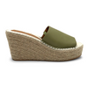 Julz Demi Leather Espadrille Mule Wedge - Olive-Julz-Buy shoes online