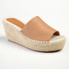 Julz Demi Leather Espadrille Mule Wedge - Tan-Julz-Buy shoes online