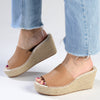 Julz Demi Leather Espadrille Mule Wedge - Tan-Julz-Buy shoes online