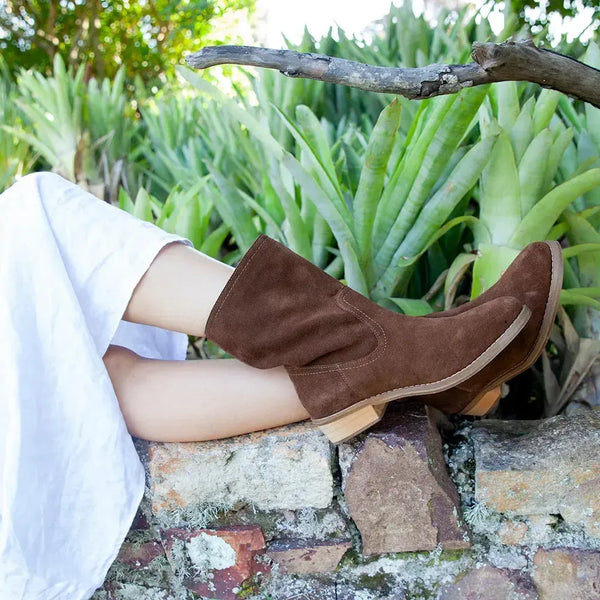 Julz Florence Leather Boot - Hazelnut