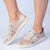 Julz Gina -Leather Sneaker With Stitch Detail - Gold