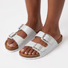 Julz Hudson Glide Leather Sandal - White