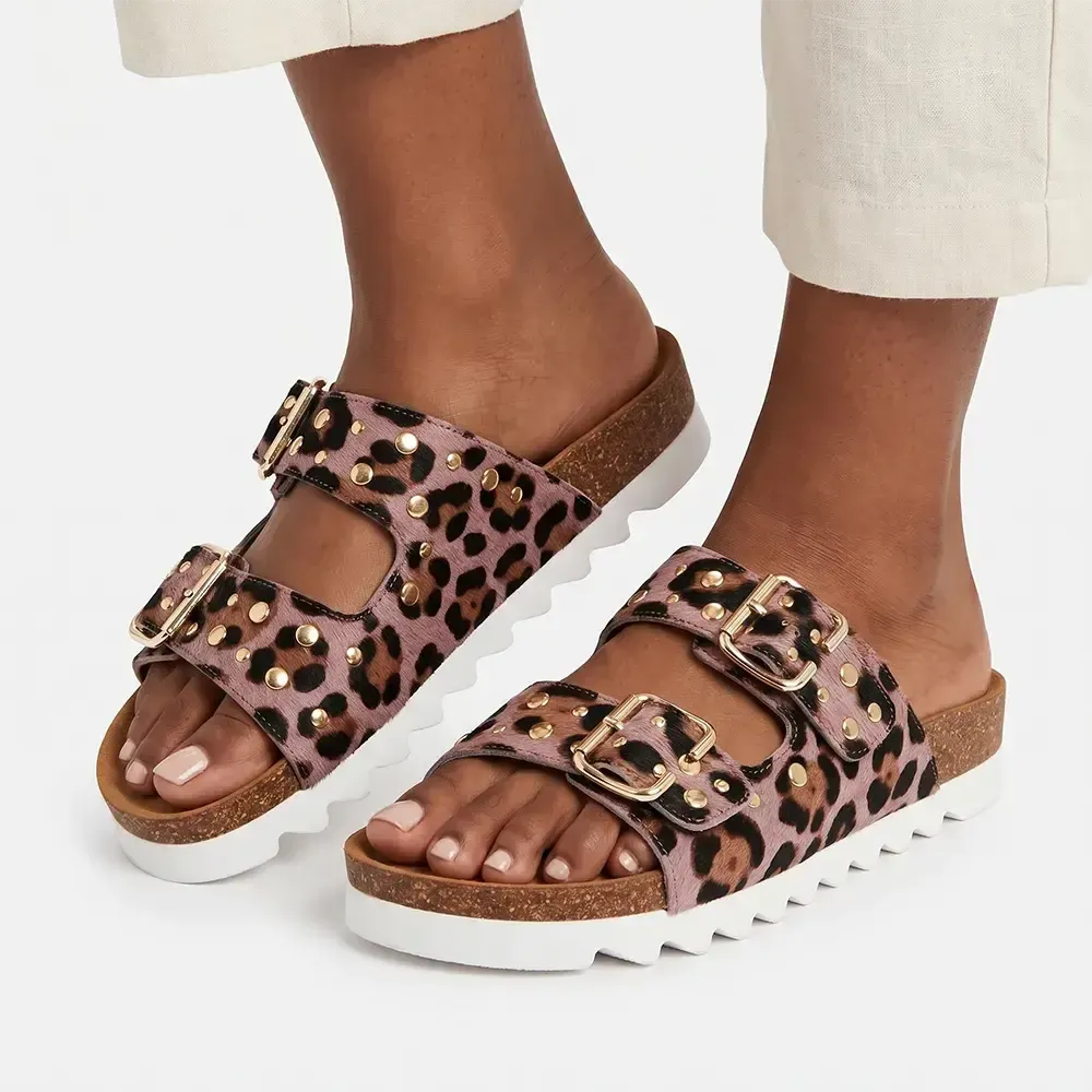 Julz Hudson Leather Sandal - Leopard | Shoe Box Online Store