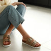 Julz Hudson Weave Leather Sandal - Beige Weave
