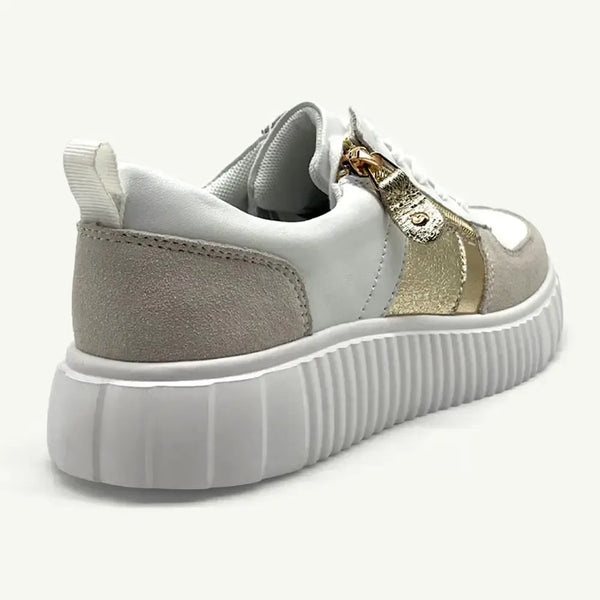 Julz Iris Leather Sneaker - White/Gold