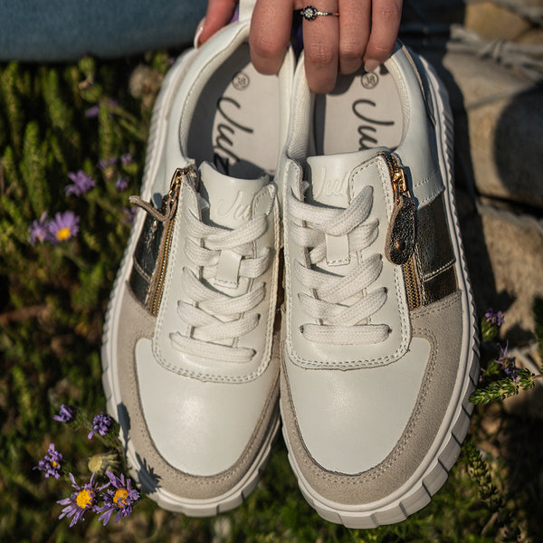 Julz Iris Leather Sneaker - White/Gold