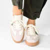 Julz Kennedy Leather Sneaker - Biege / Green Strip