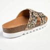 Julz Megan Leather Double Buckle Footbed Sandal - Leopard