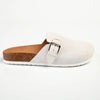 Julz Nahla Leather Mule With Buckle Detail- Light Grey-Julz-Buy shoes online