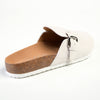 Julz Nahla Leather Mule With Buckle Detail- Light Grey-Julz-Buy shoes online