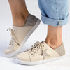 Julz Nicki Leather Sneaker With Star Detail - Beige-Julz-Buy shoes online