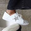 Julz Nicki Leather Sneaker With Star Detail -White/Silver-Julz-Buy shoes online