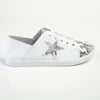 Julz Nicki Leather Sneaker With Star Detail -White/Silver-Julz-Buy shoes online