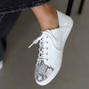 Julz Nicki Leather Sneaker With Star Detail -White/Silver-Julz-Buy shoes online