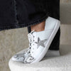 Julz Nicki Leather Sneaker With Star Detail -White/Silver-Julz-Buy shoes online