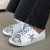 Julz Nicki Leather Sneaker With Star Detail -White/Silver-Julz-Buy shoes online