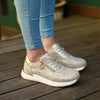 Julz Nina Suede Leather Sneaker - Gold Snake