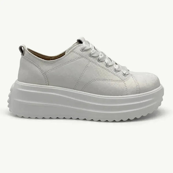 Julz Raya Leather Sneaker - White Snake