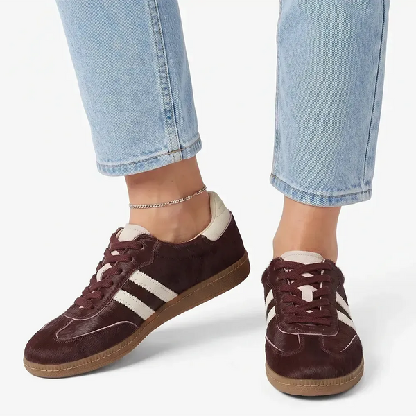 Julz Shiloh Leather Sneaker - Burgundy/White