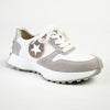 Julz Tucker Leather Sneaker With Star Detail - White/Grey-Julz-Buy shoes online