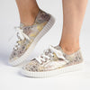 Julz Valentina Leather Sneaker With Star Detail - Gold-Julz-Buy shoes online