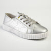 Julz Valentina Leather Sneaker With Star Detail - Silver-Julz-Buy shoes online