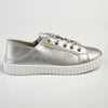 Julz Valentina Leather Sneaker With Star Detail - Silver-Julz-Buy shoes online