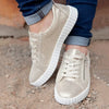 Julz Valentina With Zip Leather Sneaker - Gold Shimmer