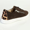 Julz Valentina With Zip Leather Sneaker - Leopard Hazelnut