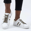 Julz Vicki Leather Sneaker - White Leopard Stripes