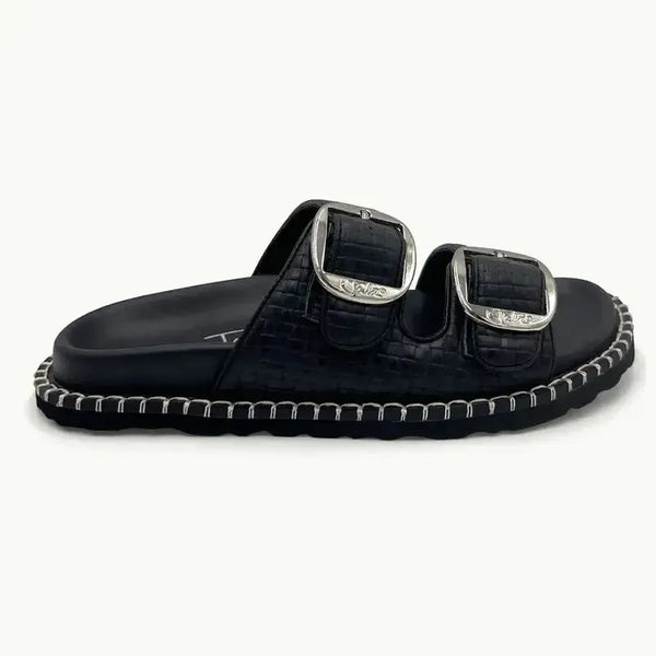 Julz Wesley Leather Sandal - Black